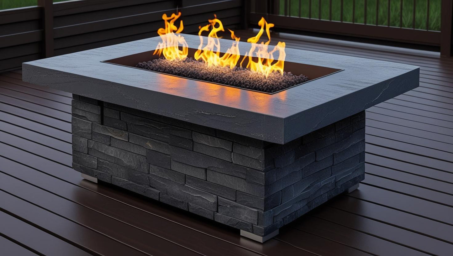 Crescent Ember Gas Fire Table